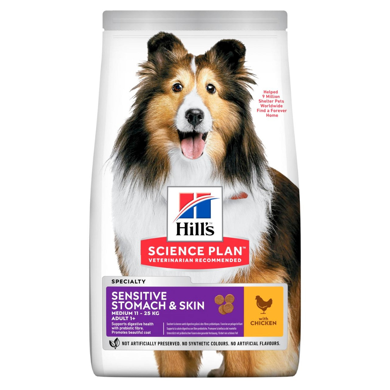 HILL'S SP SENSITIVE STOMACH & SKIN - MEDIUM (11-25KG) - ADULT - CHICKEN - 2,5KG